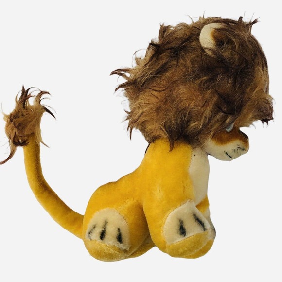 Vintage Mohair Lion Plush Stuffed Toy Google Googly Eyes - Picture 8 of 10